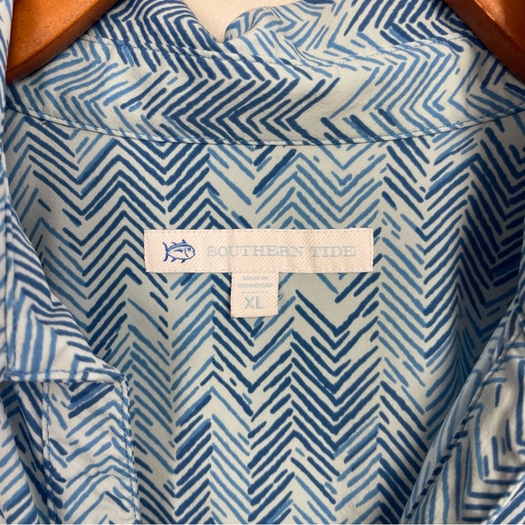 Southern Tide Blue Chevron Sleeveless Dress XL - Picture 3 of 6